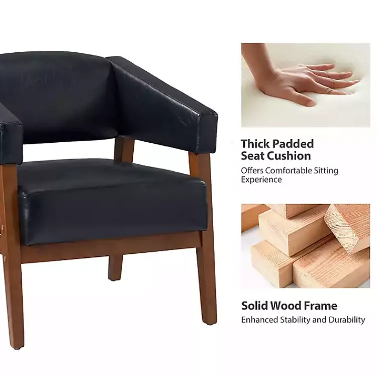 Kirklands Home Accent Chairs|Navy Faux Leather Nicki Accent Chair Blue