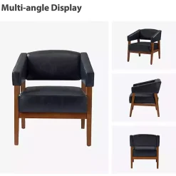 Kirklands Home Accent Chairs|Navy Faux Leather Nicki Accent Chair Blue