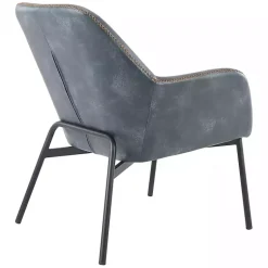 Kirklands Home Accent Chairs|Navy Faux Leather Scoop Accent Chair Blue