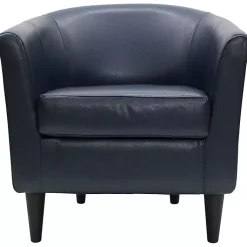 Kirklands Home Accent Chairs|Navy Faux Leather Winslow Accent Chair Blue