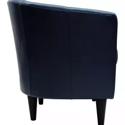 Kirklands Home Accent Chairs|Navy Faux Leather Winslow Accent Chair Blue
