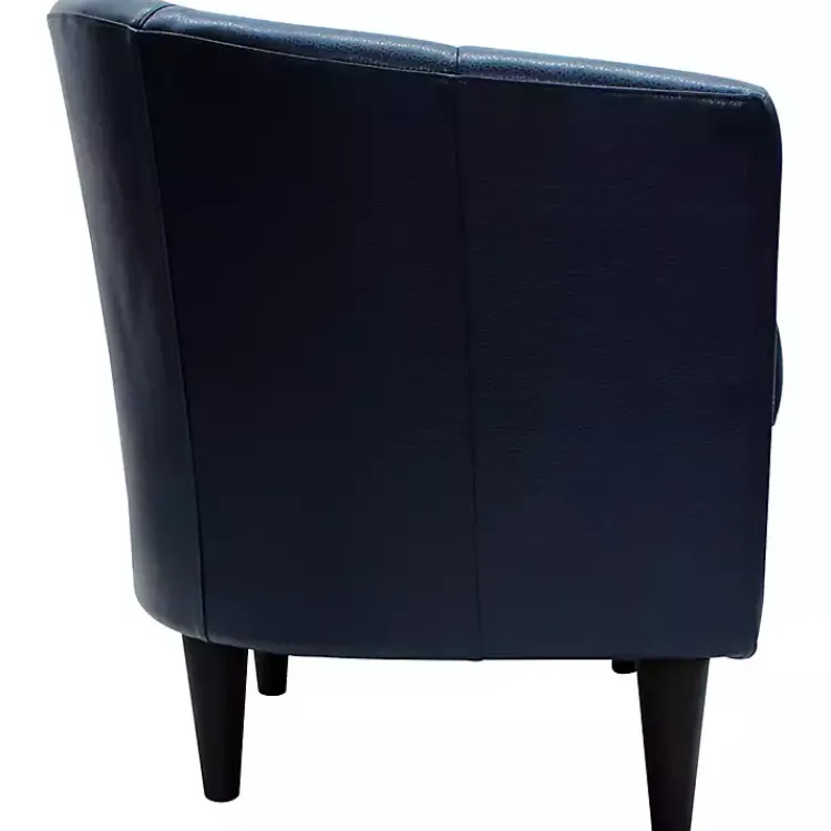 Kirklands Home Accent Chairs|Navy Faux Leather Winslow Accent Chair Blue