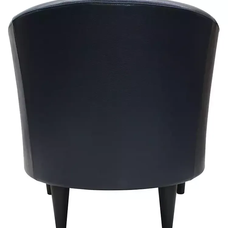 Kirklands Home Accent Chairs|Navy Faux Leather Winslow Accent Chair Blue