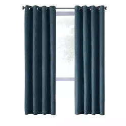 Kirklands Home Curtains & Drapes|Navy Faux Suede Blackout Curtain Panel, 63 in. Blue