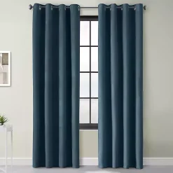 Kirklands Home Curtains & Drapes|Navy Faux Suede Blackout Curtain Panel, 84 in. Blue