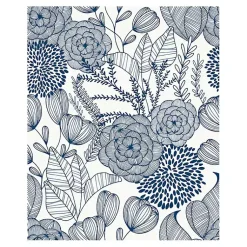 Kirklands Home Wall Murals & Wallpaper|Navy Floral Garden Peel & Stick Wallpaper Blue
