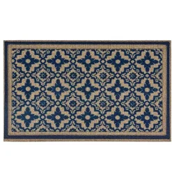 Kirklands Home Doormats|Navy Floral Pattern Doormat