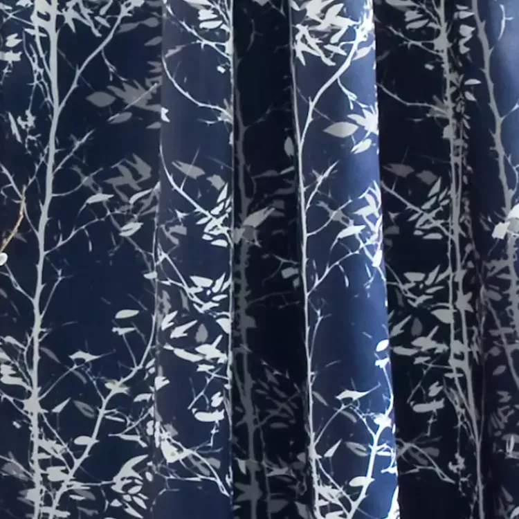 Kirklands Home Curtains & Drapes|Navy Forest Curtain Panel Set, 95 in. Blue