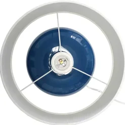 Kirklands Home Table Lamps|Navy Glass Short Oval Table Lamp Blue