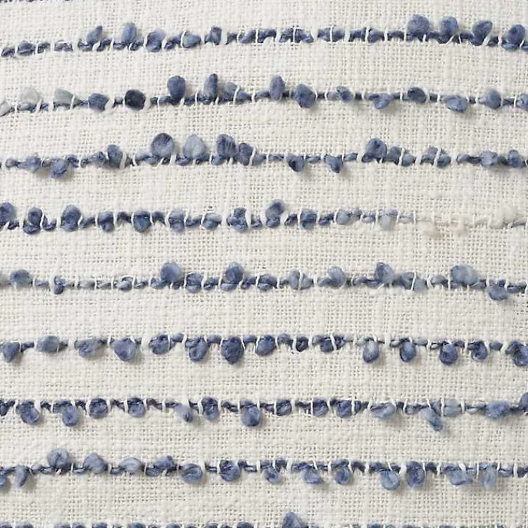 Clearance Navy Handstitched Stripes Throw Pillow Pillows