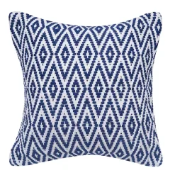 Kirklands Home Outdoor Cushions & Pillows|Navy Harlequin Indoor/Outdoor Pillow