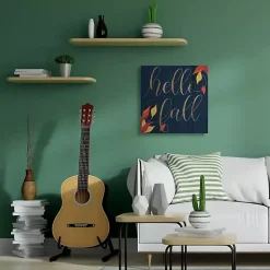 Clearance Navy Hello Fall Wood Plank Canvas Wall Art Fall