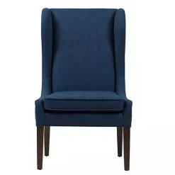 Kirklands Home Dining Chairs|Navy High Wingback Nailhead Trim Dining Chair Blue