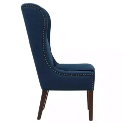 Kirklands Home Dining Chairs|Navy High Wingback Nailhead Trim Dining Chair Blue