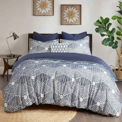 Kirklands Home Comforters|Navy Jacquard 3-pc. California King Comforter Set