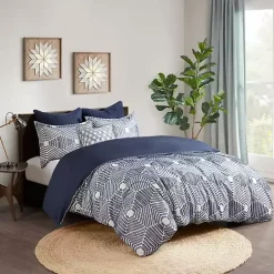 Kirklands Home Comforters|Navy Jacquard 3-pc. California King Comforter Set