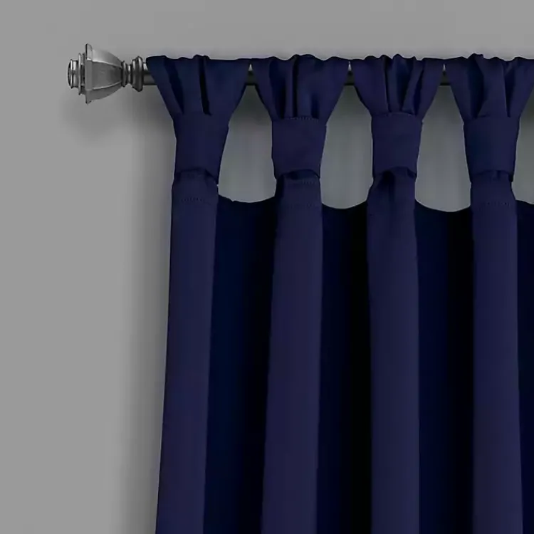 Kirklands Home Curtains & Drapes|Navy Knotted Curtain Panel Set, 84 in. Blue