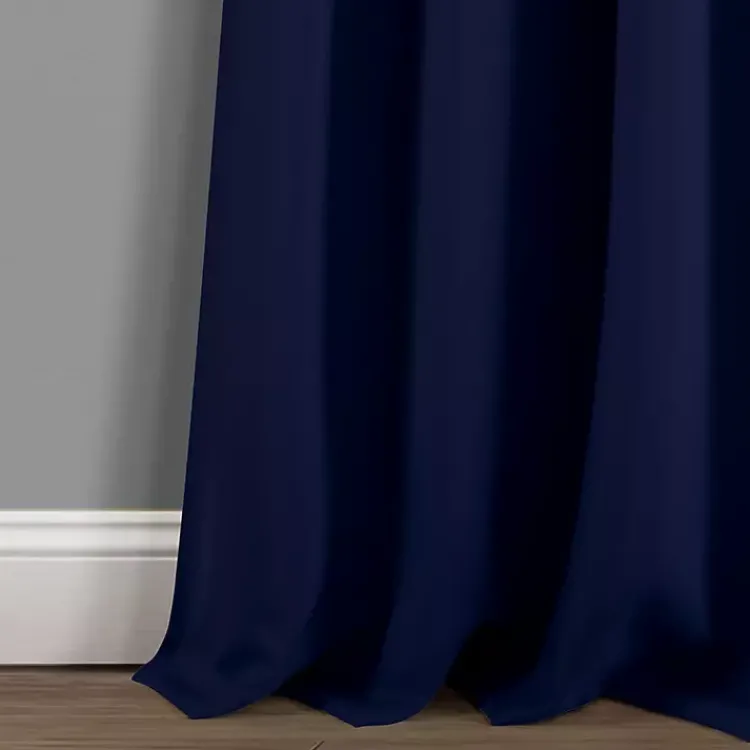 Kirklands Home Curtains & Drapes|Navy Knotted Curtain Panel Set, 84 in. Blue