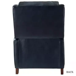 Kirklands Home Accent Chairs|Navy Leather Nailhead Traditional Recliner Blue