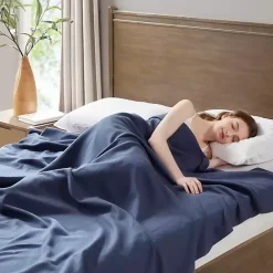 Discount Navy Liquid Cotton King Blanket Blankets & Throws