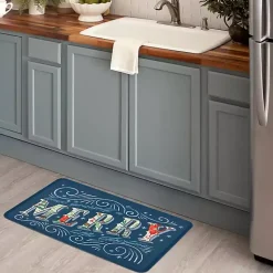 Kirklands Home Kitchen & Floor Mats|Navy Merry Little Christmas Kitchen Mat Blue