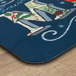 Kirklands Home Kitchen & Floor Mats|Navy Merry Little Christmas Kitchen Mat Blue
