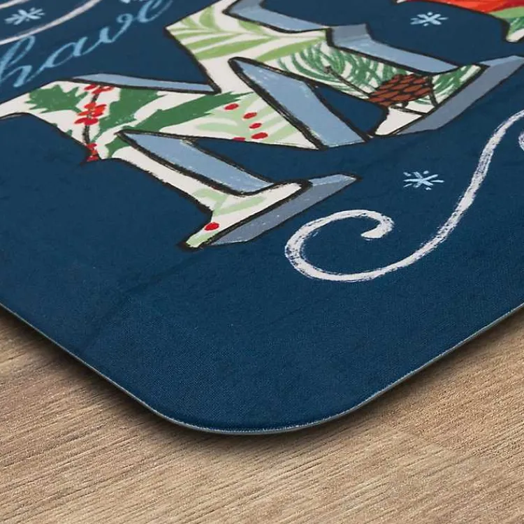 Kirklands Home Kitchen & Floor Mats|Navy Merry Little Christmas Kitchen Mat Blue