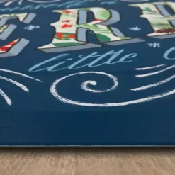 Kirklands Home Kitchen & Floor Mats|Navy Merry Little Christmas Kitchen Mat Blue