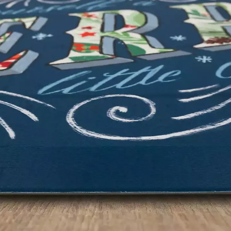 Kirklands Home Kitchen & Floor Mats|Navy Merry Little Christmas Kitchen Mat Blue