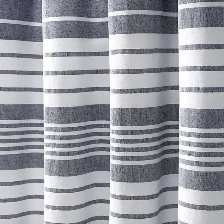 Kirklands Home Curtains & Drapes|Navy Nantucket Fringe Curtain Panel Set, 84 in.