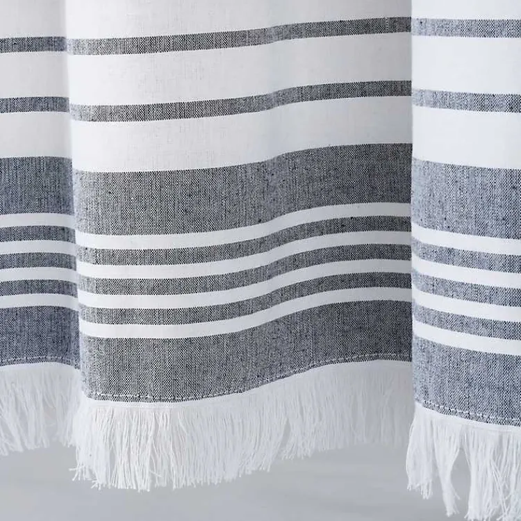 Kirklands Home Curtains & Drapes|Navy Nantucket Fringe Curtain Panel Set, 84 in.