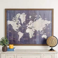 Kirklands Home Framed Art|Navy Old World Map Framed Art Print