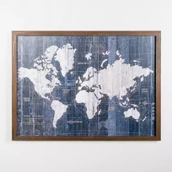 Kirklands Home Framed Art|Navy Old World Map Framed Art Print