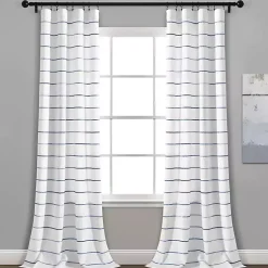Kirklands Home Curtains & Drapes|Navy Ombre Stripe Curtain Panel Set, 95 in.