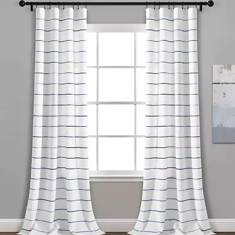 Kirklands Home Curtains & Drapes|Navy Ombre Stripe Curtain Panel Set, 95 in.