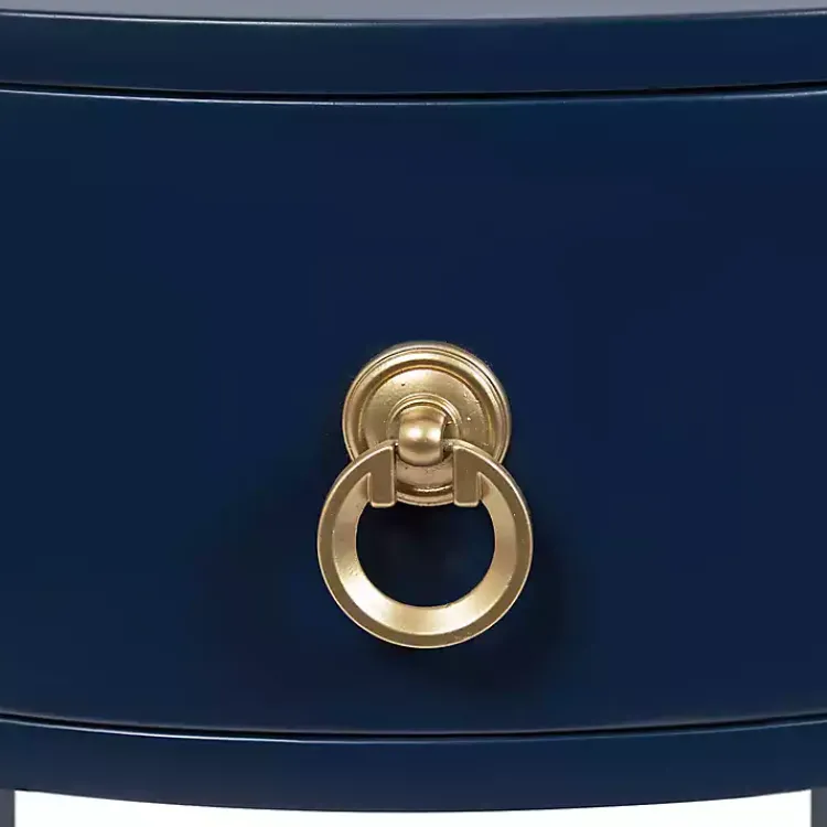 Kirklands Home Accent & End Tables|Navy Oval Decklyn Accent Table Blue