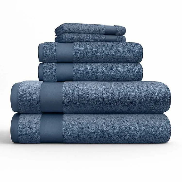 Kirklands Home Bath Towels|Navy 6-pc. Essential Cotton Bath Towels Blue