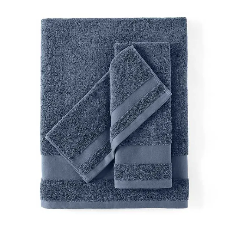 Kirklands Home Bath Towels|Navy 6-pc. Essential Cotton Bath Towels Blue