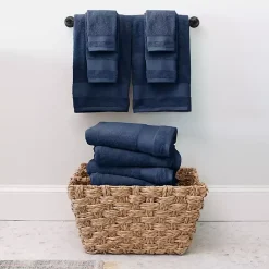 Kirklands Home Bath Towels|Navy 6-pc. Essential Cotton Bath Towels Blue