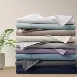 Kirklands Home Bed Sheets|Navy Peached Percale 4-pc. King Sheet Set Blue