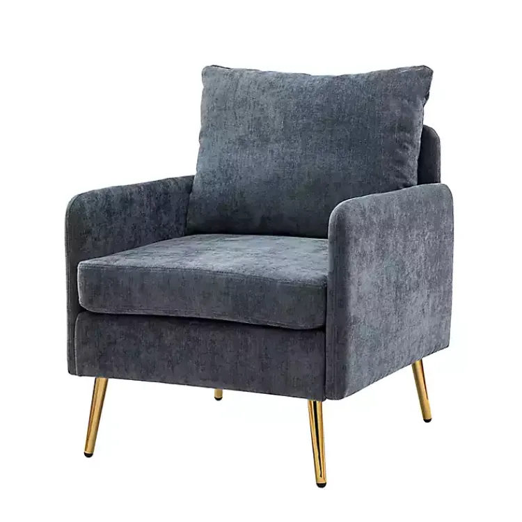 Kirklands Home Accent Chairs|Navy Penny Upholstered Accent Chair Blue