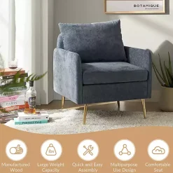 Kirklands Home Accent Chairs|Navy Penny Upholstered Accent Chair Blue