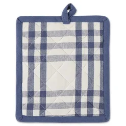 Kirklands Home Kitchen Accessories|Navy Plaid Eat Drink Enjoy 4-pc. Dish Towel Set