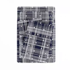 Kirklands Home Bed Sheets|Navy Plaid Polka Dot 3-pc. Twin Sheet Set Blue