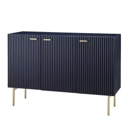 Kirklands Home Cabinets & Sideboards|Navy Ribbed Wood Sideboard Cabinet Blue