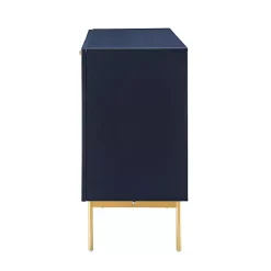 Kirklands Home Cabinets & Sideboards|Navy Ribbed Wood Sideboard Cabinet Blue