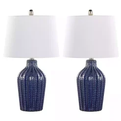 Kirklands Home Table Lamps|Navy Rockwell Table Lamps, Set of 2 Blue