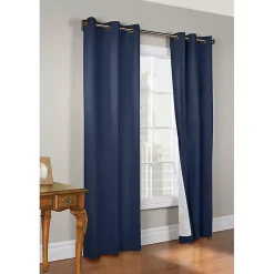 Kirklands Home Curtains & Drapes|Navy Room Darkening Curtain Panel Set, 63 in. Blue