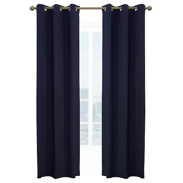 Kirklands Home Curtains & Drapes|Navy Room Darkening Curtain Panel Set, 72 in. Blue