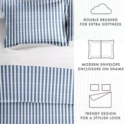 Kirklands Home Duvets|Navy Rugged Stripe 2-pc. Twin Duvet Cover Set